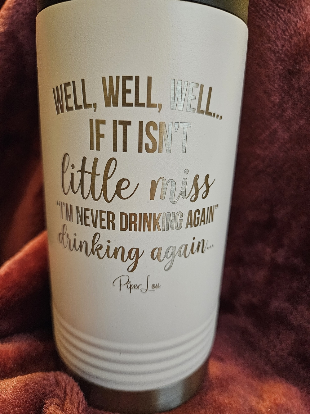White Stainless Slim Can Tumbler